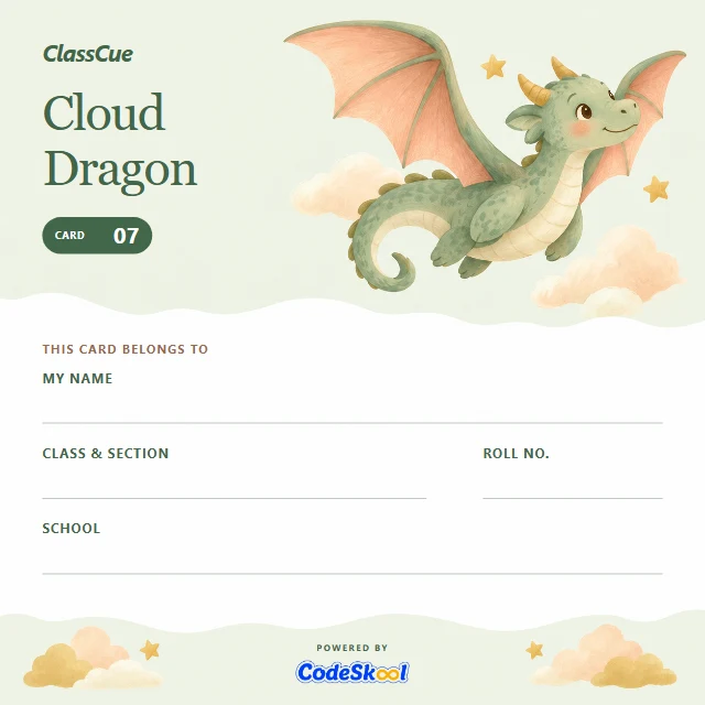 Cloud Dragon illustrated card back